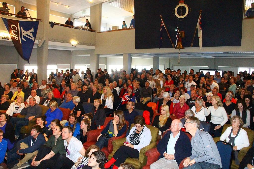 Here we go again - nervous Emirates Team New Zealand fans in the RNZYS for the 2013 America’s Cup  © Richard Gladwell www.photosport.co.nz